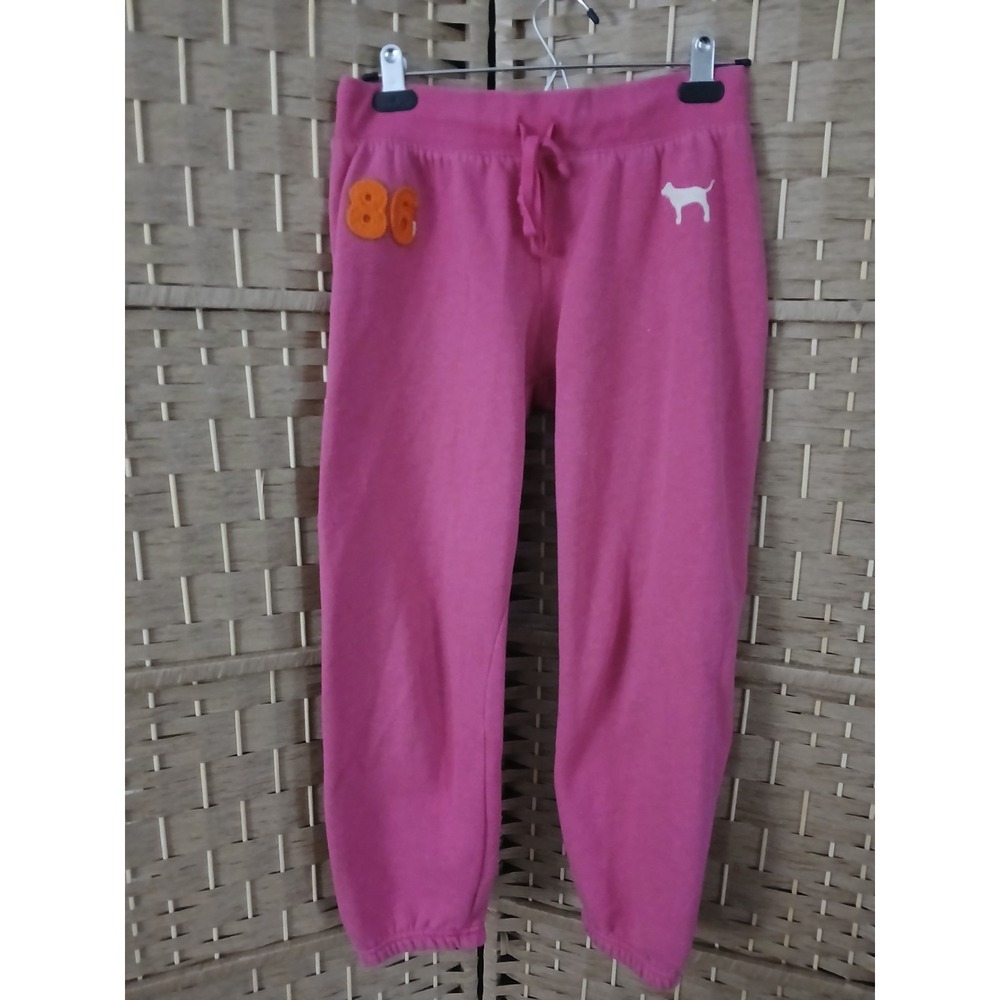 Vtg Y2K Victoria's Secret Pink 86 Sweatpants In Hot Pink Raised Butt Logo Sz XS